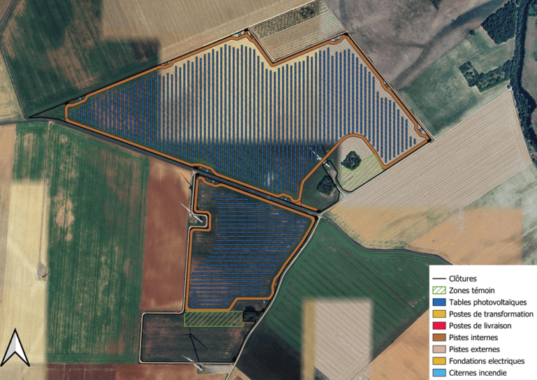 Carte de l'implantation du parc agrivoltaïque